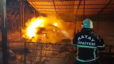 Defne'de Samanlık Yangını Kontrol Altına Alındı