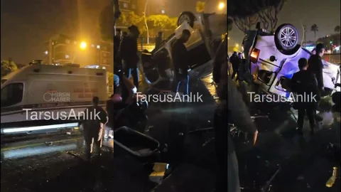 Son Dakika: Tarsus'ta Korkunç Kaza! Otomobil Takla Attı, Yaralılar Var