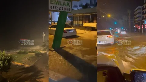 Mersin Sahilinde Yağış ve Fırtına!
