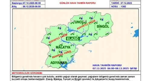 Tunceli'de Şiddetli Yağış ve Fırtına Etkili Oldu