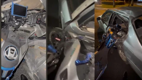 Motosiklet ve Otomobil Çarpıştı Sürücü Yaralandı