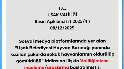 Uşak'ta Ölü Hayvan İddiaları İnceleniyor