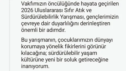 2026 Sıfır Atık Yarışması'na Destek