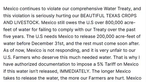 Meksika'ya Su Anlaşması Uyarısı