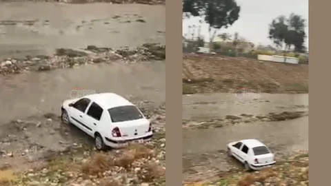 Müftü Deresi'nde Şaşkınlık Yaratan Görüntü: Derenin İçinde Otomobil!
