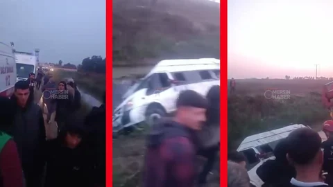 Tarsus'ta Kaza: Tarım İşçilerini Taşıyan Minibüs Drenaja Uçtu!