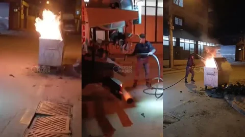 MESKİ Su Tankeri, Akdeniz’de Yanan Çöp Konteynerini Söndürdü!