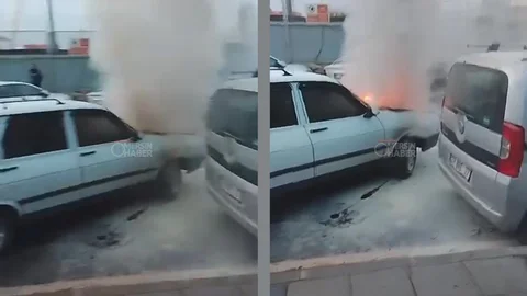 Mersin Limanı Civarında Araç Yangını: Çevredeki Hiçbir Araçtan Söndürme Tüpü Çıkmayınca Vatandaş İsyan Etti!