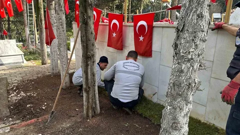 Gebze Şehitliği’nde bakım ve onarım çalışması yapıldı