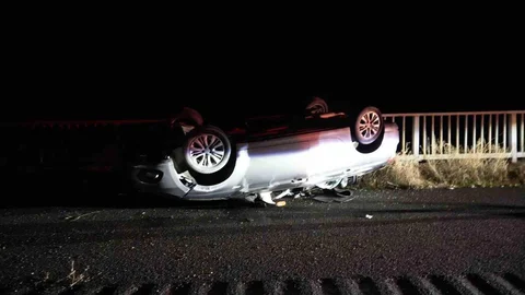 Gümüşhane'de Otomobil Takla Attı