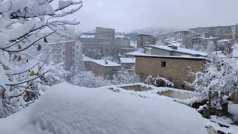 Hakkari'de Kar Yağışı Yolları Kapatıyor
