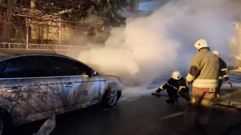 Belen'de Otomobil Yangını Meydana Geldi