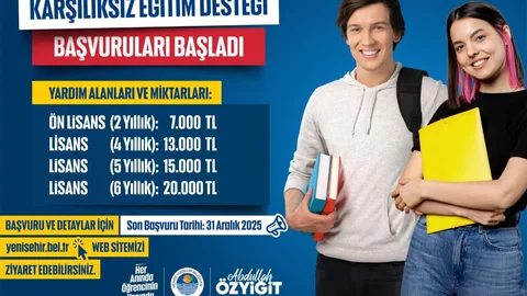 Yenişehir Belediyesi'nden Üniversite Öğrencilerine Karşılıksız Eğitim Desteği Başvuruları Başladı