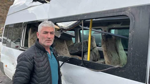Artvin'de Minibüs Şoförünün Korku Dolu Anları