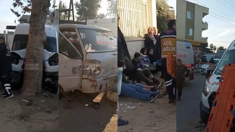 Homurlu'da Kaza: İşçi Minibüsü Ağaca Çarparak Durabildi!