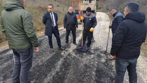 Yenipazar'da Yol Onarım Çalışmaları İncelendi