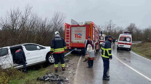 Samsun'da Hafif Ticari Araç Kazası