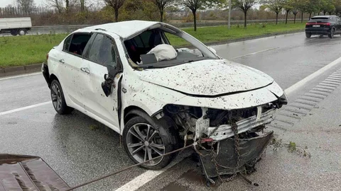 Samsun'da Otomobil Takla Attı