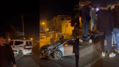 Mersin-tarsus Yolu Bekirde Işıklarında Kaza: İki Araç Çarpıştı, Trafik Kilitlendi! 1 Yaralı
