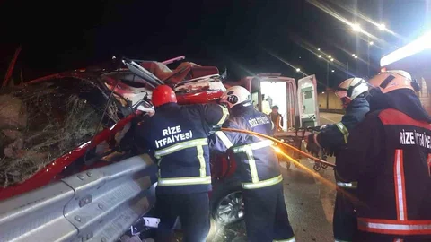 Rize'de Trafik Kazası: 1 Ölü, 1 Yaralı