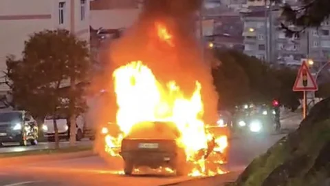 Samsun'da Otomobil Yangını