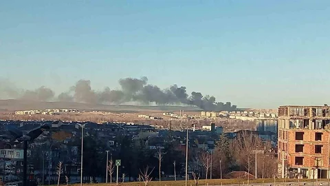 Kütahya'da Şantiye Yangını Çıktı