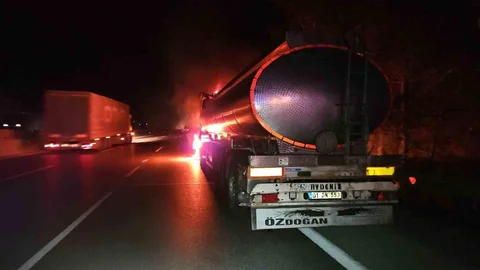 Adana'da Tanker Yangını Ormana Sıçradı