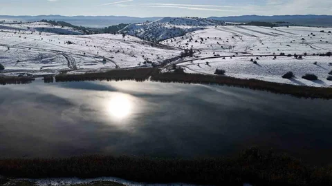 Bolu'da Kar ve Güneş Manzarası