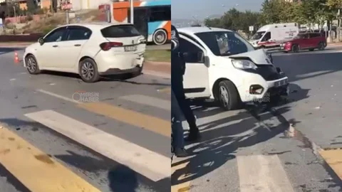 Toroslar Çavuşlu’da Pazaryeri Kavşağında Çarpışma: 1 Yaralı