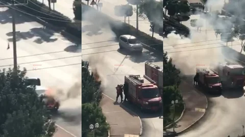 Şehir Hastanesi Yolunda Seyir Halindeki Araç Alevlere Teslim Oldu!