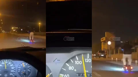 Mersin’de Scooter Değil Sanki Jet: Çevreyolunda 120 Kilometre Hızla Şoke Etti!