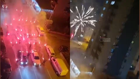 Mersin’de Kız İsteme Değil, Gövde Gösterisi! Meşaleli ve Havai Fişekli "Damat Alayı" Gündem Oldu