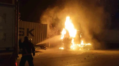 Hatay'da Tır Yangını