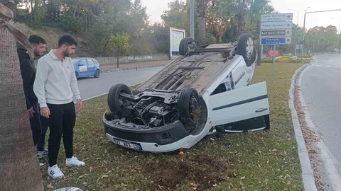 Antalya'da Ters Dönme Kazası