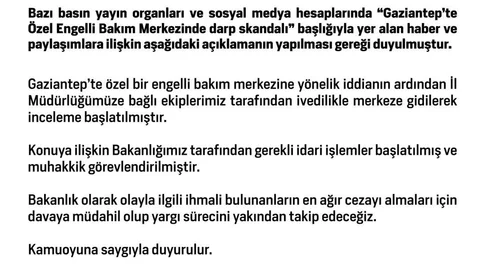 Gaziantep'te Engelli Bakım Merkezinde Darp İddiaları