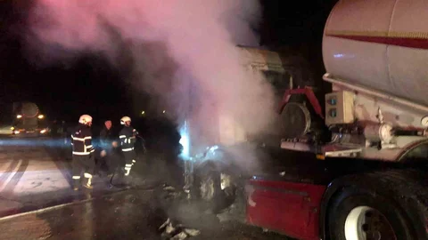 Burdur'da Tır Yangını