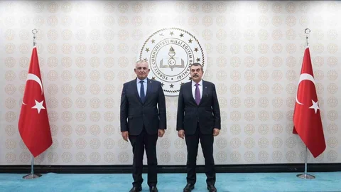 Bakan Tekin, KKTC Bakanı Çavuşoğlu'nu Ağırladı