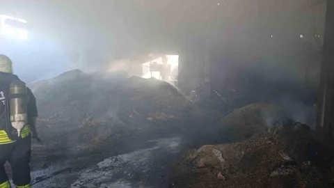 Vize'de Palet Fabrikasında Yangın Çıktı
