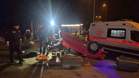 Bartın'da Takla Atan Araçta 3 Yaralı