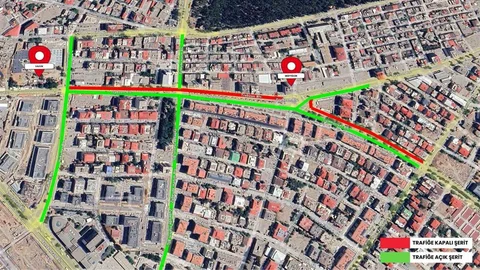 Kahramanmaraş'ta Geçici Trafik Düzenlemesi Yapıldı