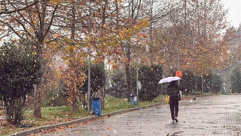Sakarya'da Kısa Süreli Kar Yağışı