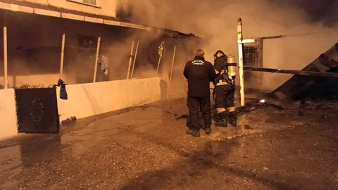 Çaycuma'da Kazan Dairesinde Yangın Çıktı