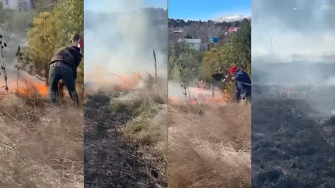 Arslanköy’de Arazi Yangını Rüzgarla Büyüdü, Ekipler Güçlükle Söndürdü!