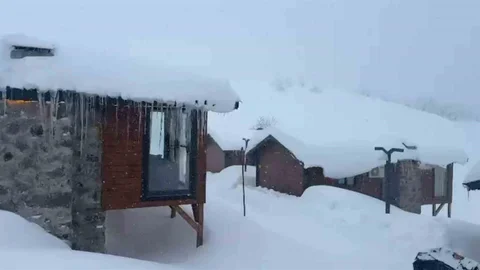 Rize'de Kar Yağışı Yüksek Tepeleri Beyaza Bürüdü