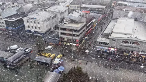Düzce'de Lapa Lapa Kar Yağışı