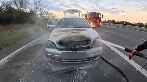 Tekirdağ-Kırklareli Sınırında Araç Yangını