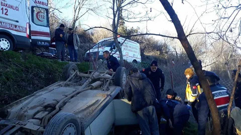 Burdur'da Kontrolden Çıkan Araç Takla Attı