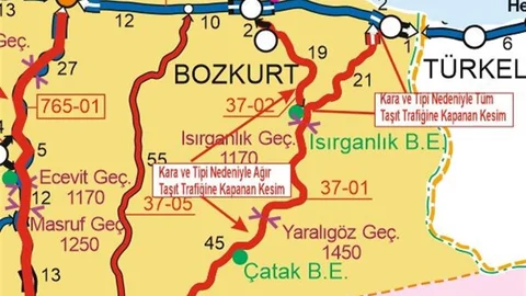 Çatalzeytin’e Ulaşım Sağlayan Yol Kapandı
