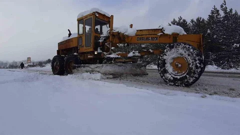 Bolu Mudurnu'da Karla Mücadele Desteği