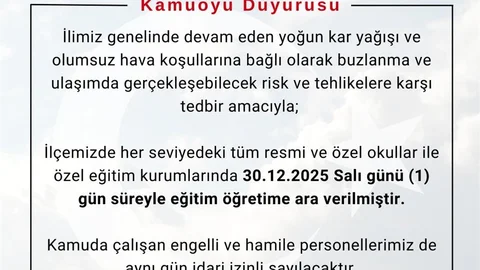 Bingöl'de Kar Tatili Uygulandı